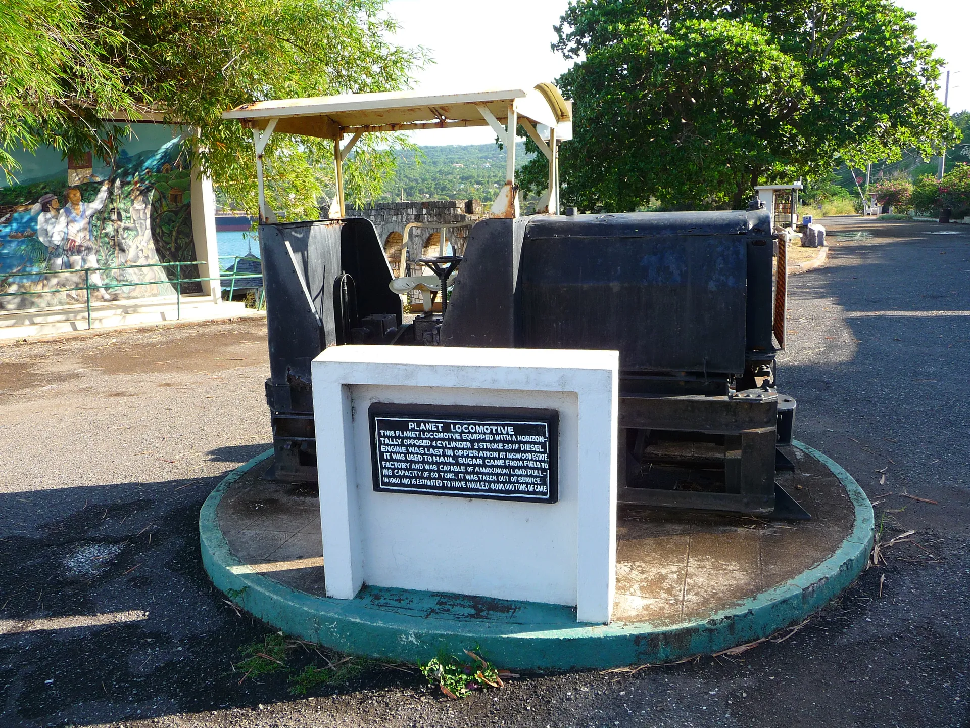 Old sugar cane transport train at Discovery Bay Jamaica